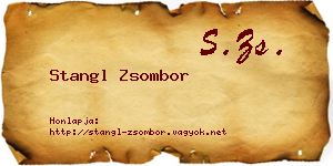 Stangl Zsombor névjegykártya
